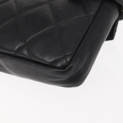 Chanel Vintage CC Flap Waist Bag Quilted Lambskin, BLACK, LEATHER, Shoulder bag
