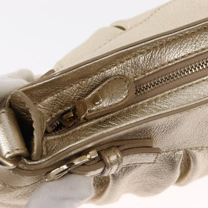 Salvatore Ferragamo Gancini Shoulder Bag Leather, GOLD, LEATHER, Shoulder bag