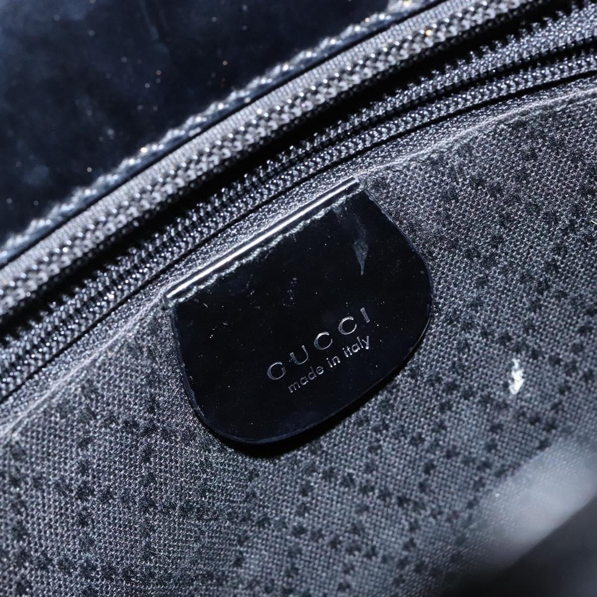 Gucci Vintage Bamboo Handle Bag Nylon, Black, Nylon, Handbag