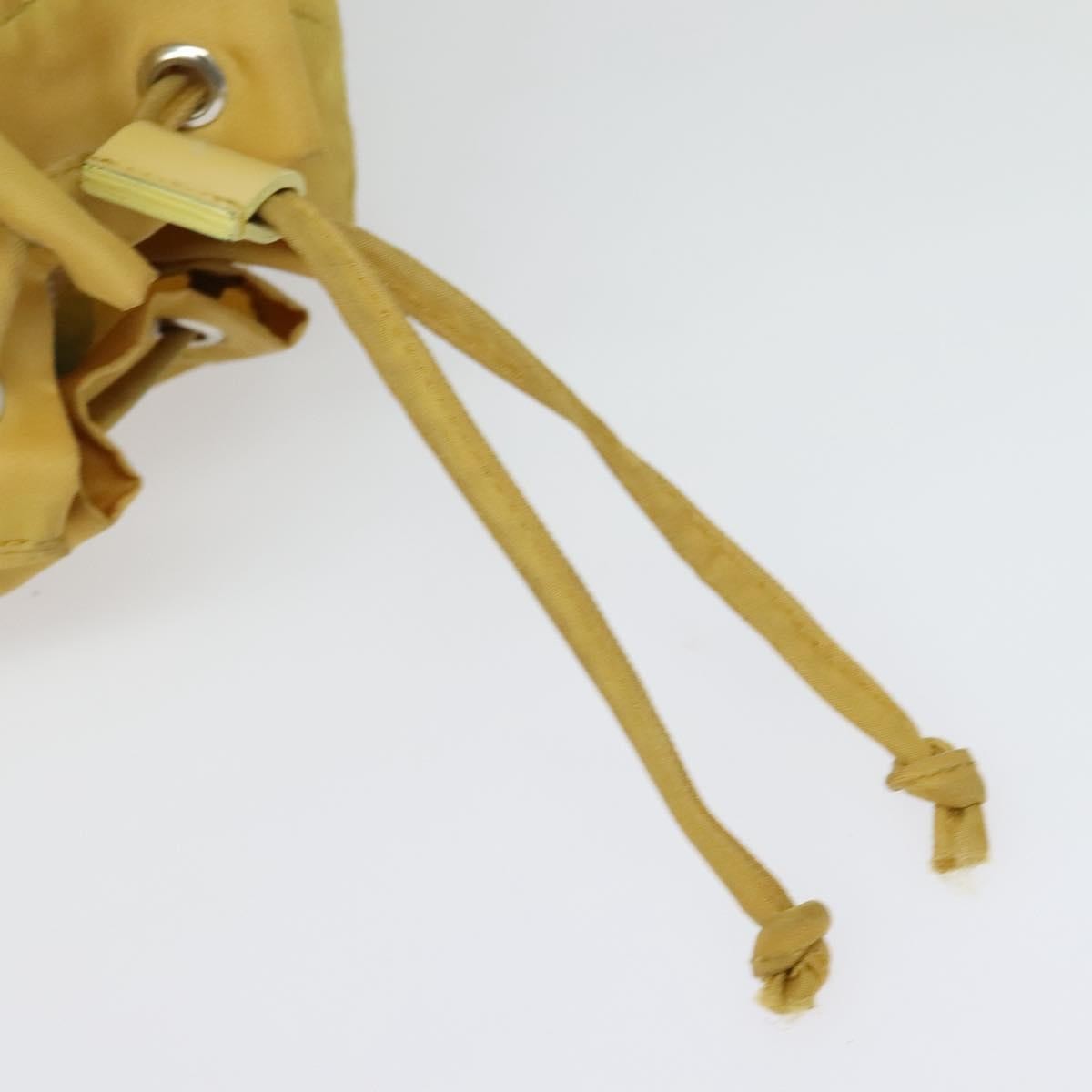 Prada Drawstring Wristlet Bucket Bag Tessuto, YELLOW, NYLON, Clutche & pouche