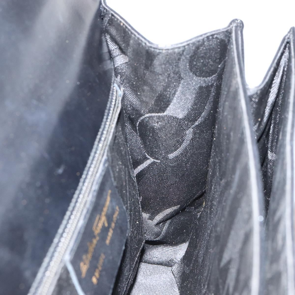 Salvatore Ferragamo Convertible Top Handle Bag Leather, BLACK, LEATHER, Handbag