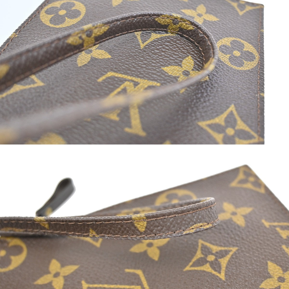 Louis Vuitton Pochette Secret Monogram canvas, BROWN, CANVAS, Clutche & pouche