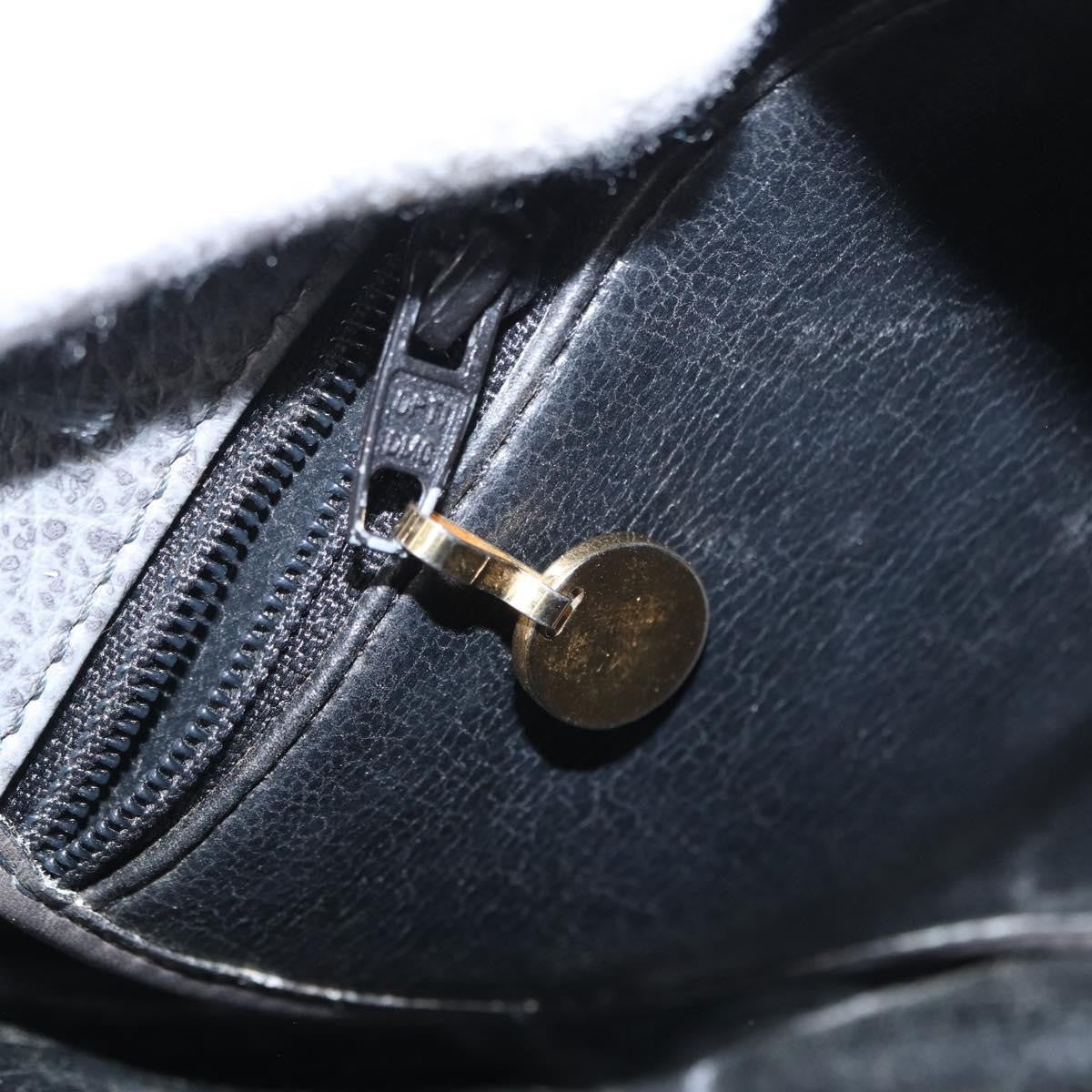 Christian Dior Vintage CD Logo Shoulder Bag Leather, GRAY, LEATHER, Shoulder bag