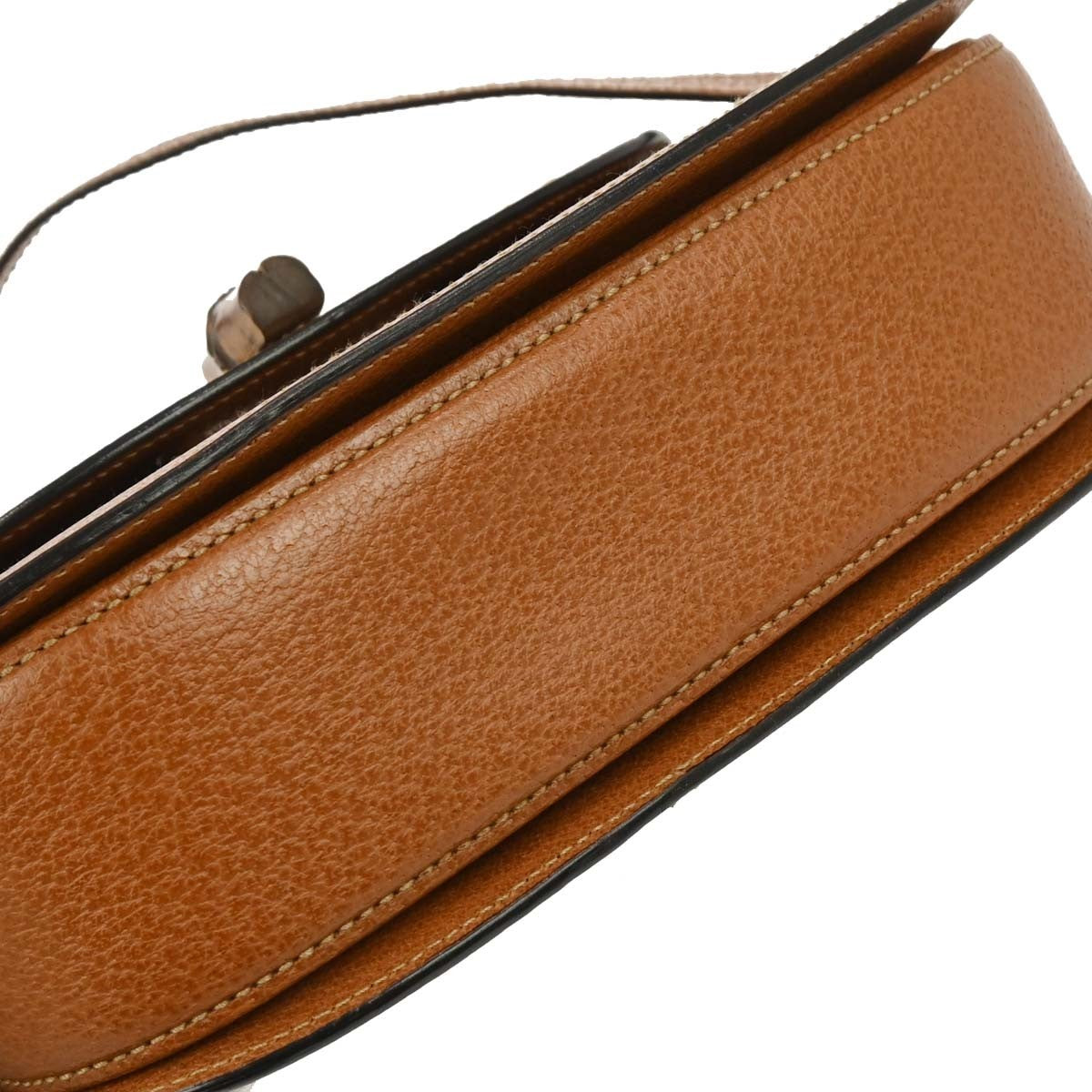 Gucci Vintage Convertible Bamboo Top Handle Bag Leather, BROWN, LEATHER, Handbag