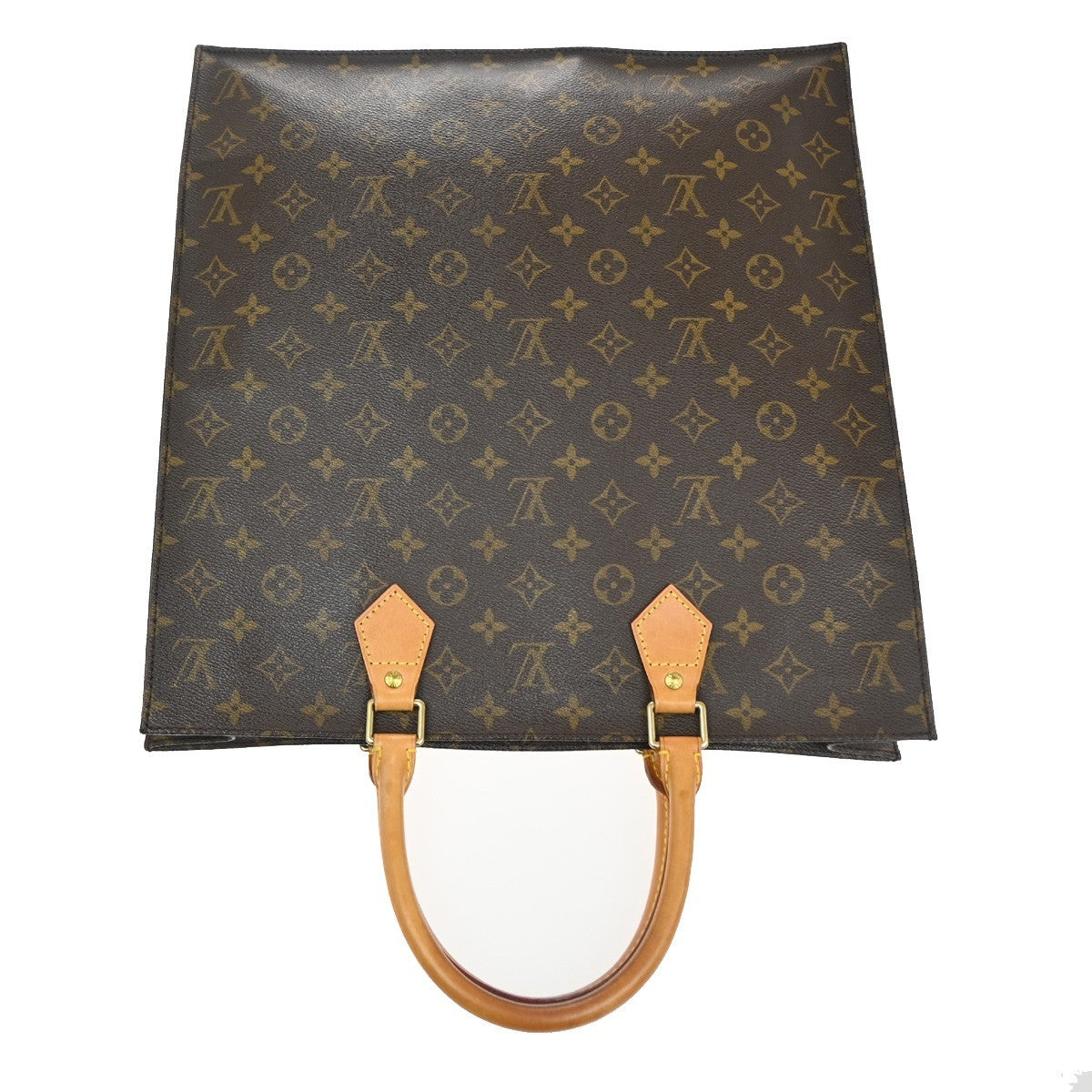 Louis Vuitton Sac Plat Bag Monogram Canvas, BROWN, CANVAS, Tote bag