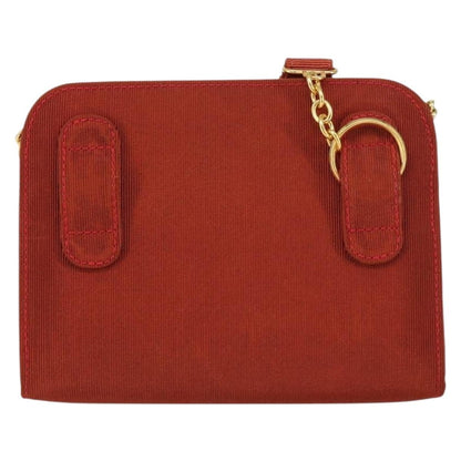 Salvatore Ferragamo Vintage Gancini Chain Shoulder Bag Nylon, RED, NYLON, Shoulder bag