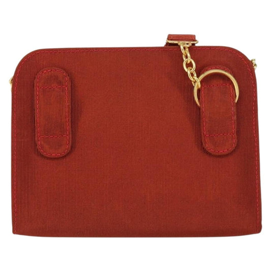 Salvatore Ferragamo Vintage Gancini Chain Shoulder Bag Nylon, RED, NYLON, Shoulder bag