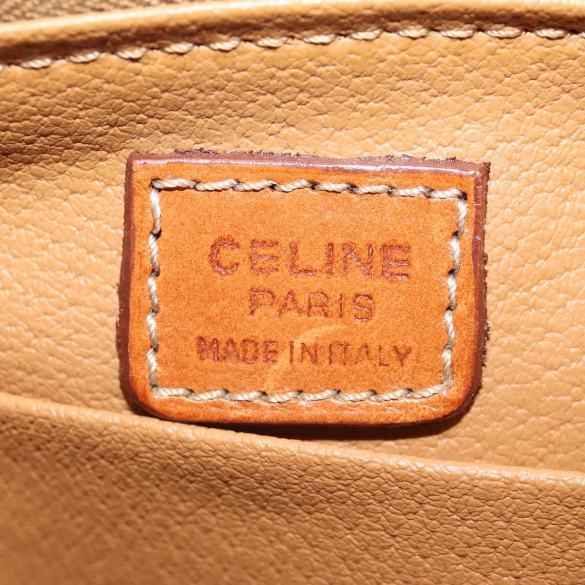 Celine Macadam Pochette Canvas and Leather, BROWN, CANVAS, Clutche & pouche