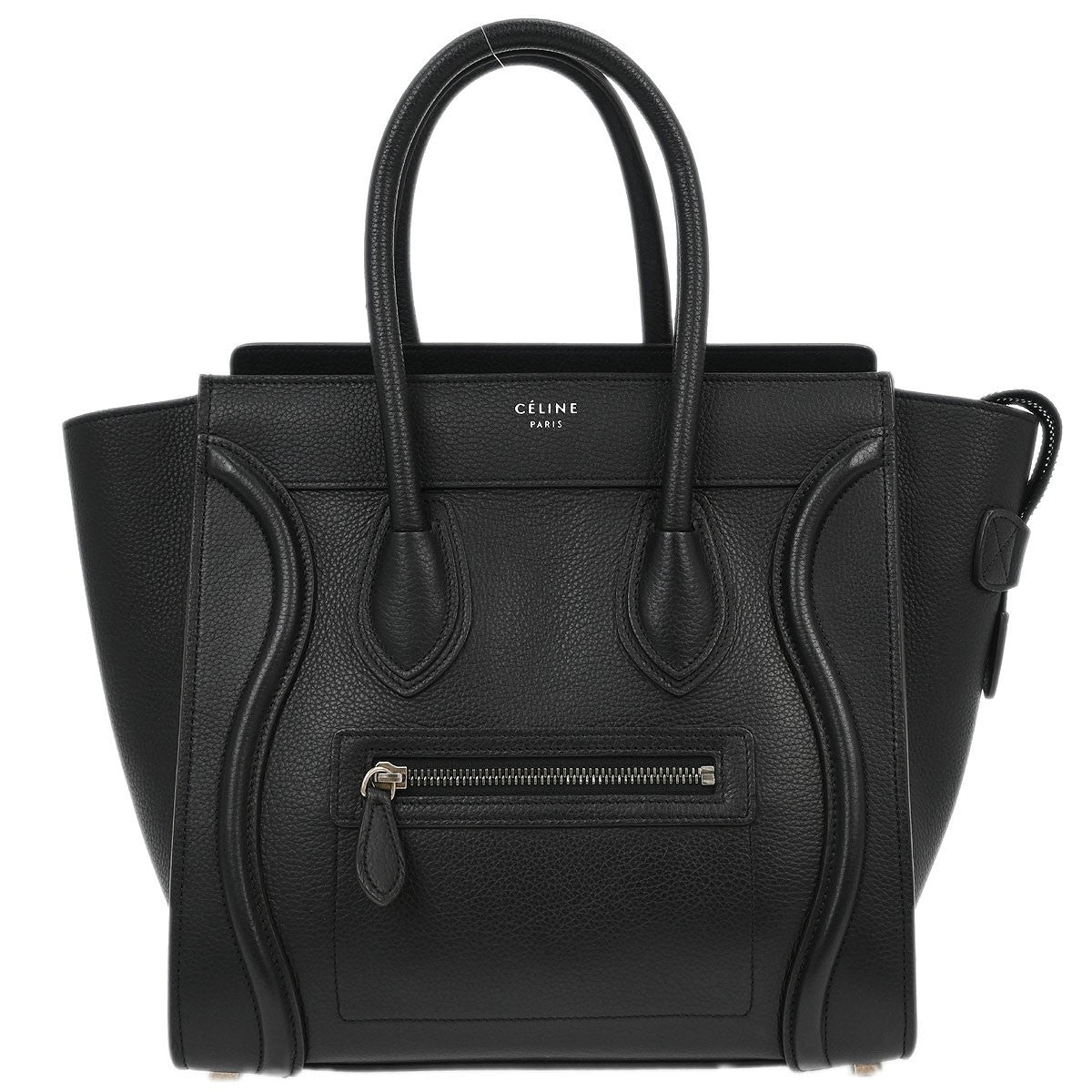 Celine Luggage Bag Smooth Leather, BLACK, LEATHER, Tote bag