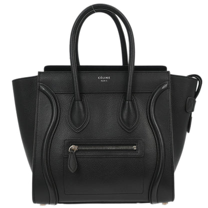 Celine Luggage Bag Smooth Leather, BLACK, LEATHER, Tote bag