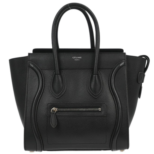 Celine Luggage Bag Smooth Leather, BLACK, LEATHER, Tote bag
