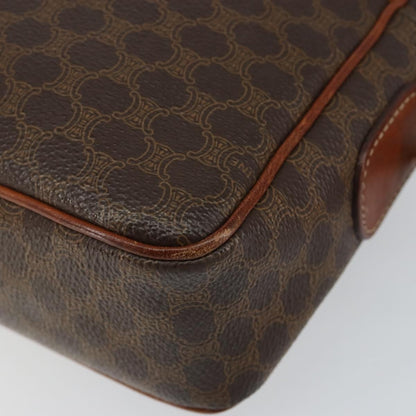 Celine Vintage Macadam Shoulder Bag Canvas and Leather, BROWN, CANVAS, Shoulder bag