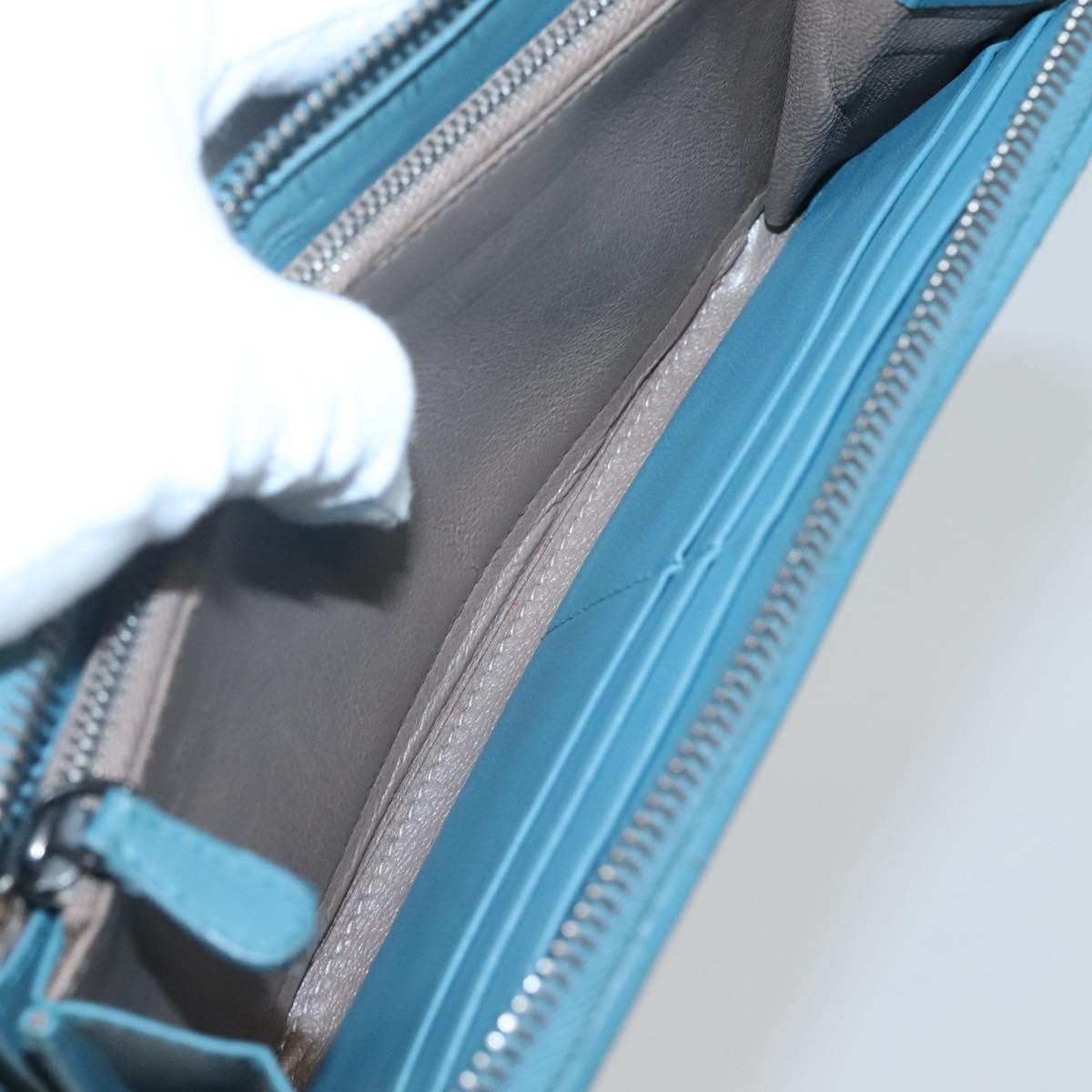 Bottega Veneta Intrecciato Wallet Leather, BLUE, LEATHER, Wallets