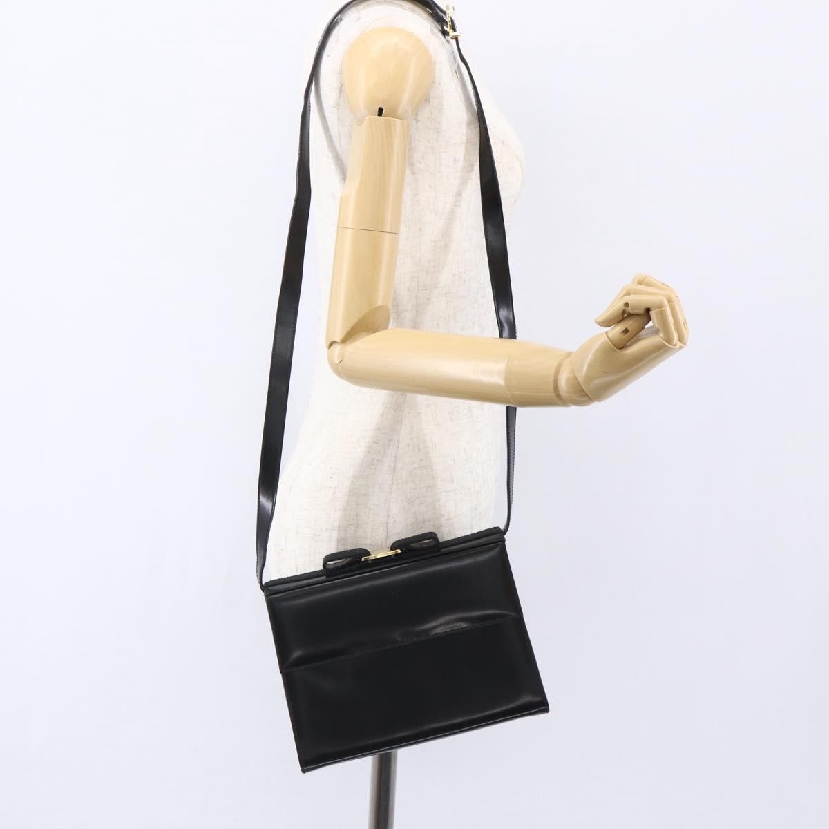 Salvatore Ferragamo Vala Shoulder Bag Leather, BLACK, LEATHER, Shoulder bag