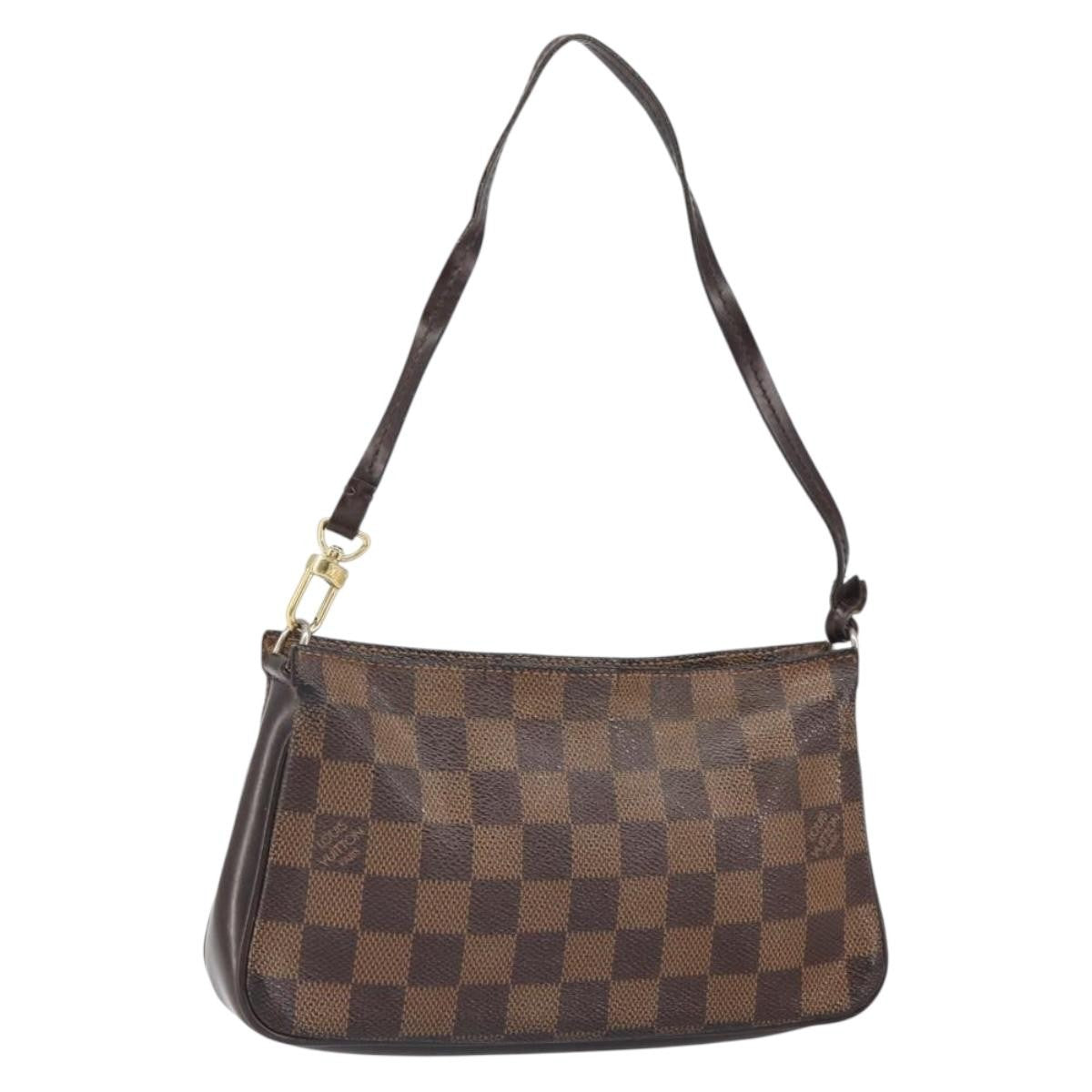 Louis Vuitton Navona Pochette Accessoires Damier, BROWN, CANVAS, Clutche & pouche