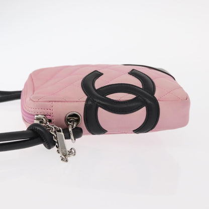 Chanel Cambon Crossbody Bag Quilted Leather, PINK, LEATHER, Clutche & pouche