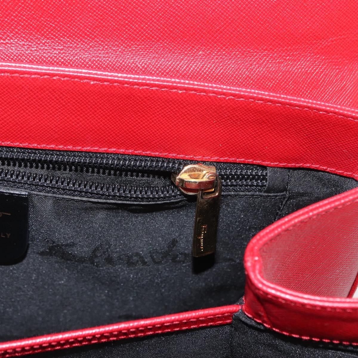 Salvatore Ferragamo Gancini handbag Leather, RED, LEATHER, Handbag