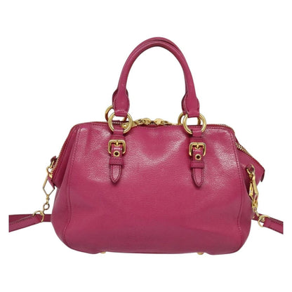 Miu Miu Madras Bowler Bag Leather, PINK, LEATHER, Handbag