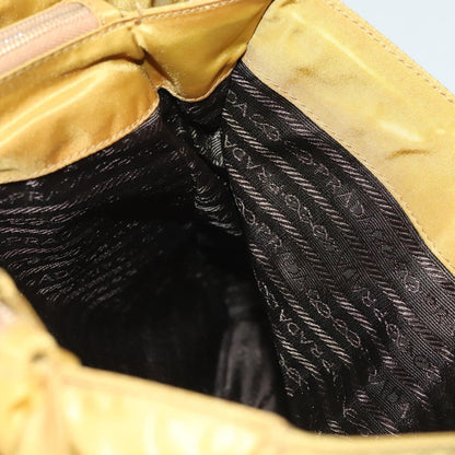 Prada Metal Handles Tote Tessuto, YELLOW, NYLON, Tote bag