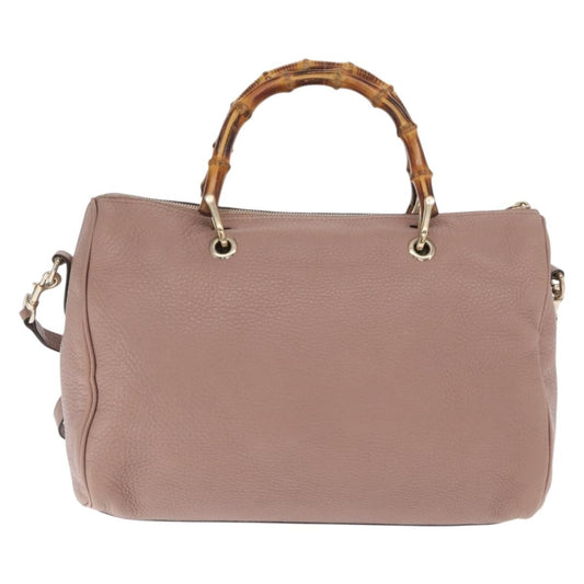 Gucci Bamboo Shopper Tote Leather, PINK, LEATHER, Handbag