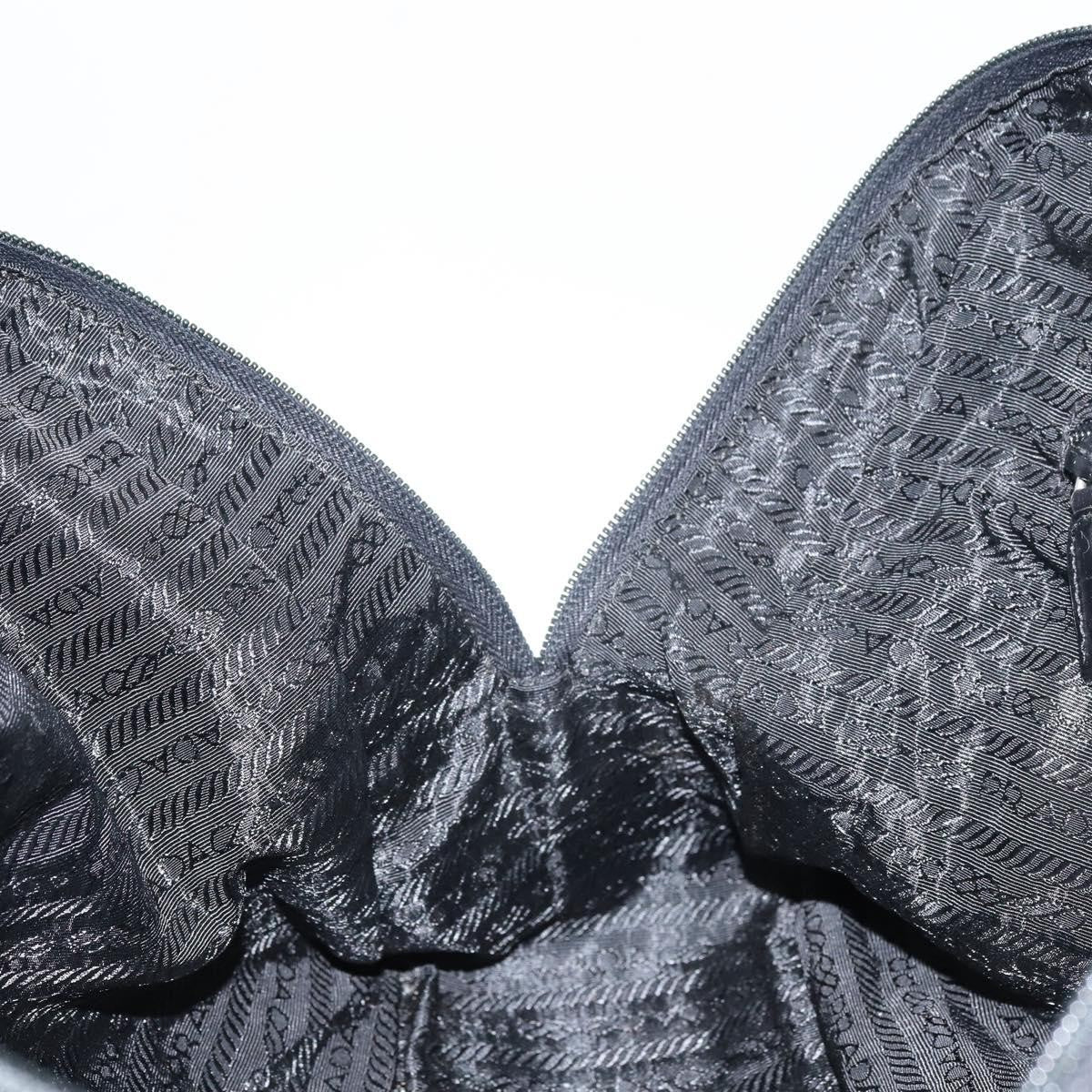 Prada Vintage Shoulder Bag Nylon and Leather, BLACK, NYLON, Shoulder bag