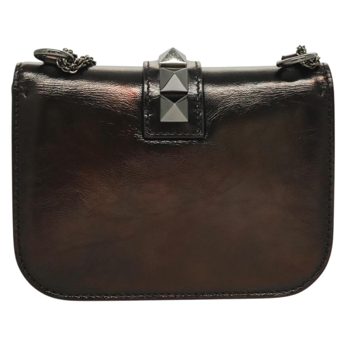 Valentino Garavani Glam Lock Shoulder Bag Leather, BROWN, LEATHER, Shoulder bag