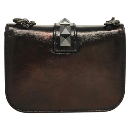 Valentino Garavani Glam Lock Shoulder Bag Leather, BROWN, LEATHER, Shoulder bag