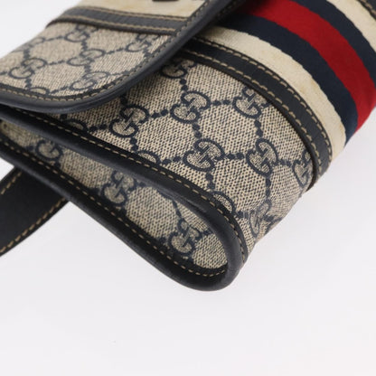 Gucci Vintage Web Belt Bag GG Coated Canvas, NAVY, PVC, Clutche & pouche