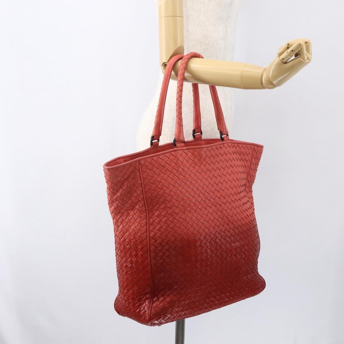 Bottega Veneta Intrecciato Tote Leather, ORANGE, LEATHER, Tote bag