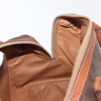 Celine Macadam Handbag Macadam with leather, BROWN, CANVAS, Handbag