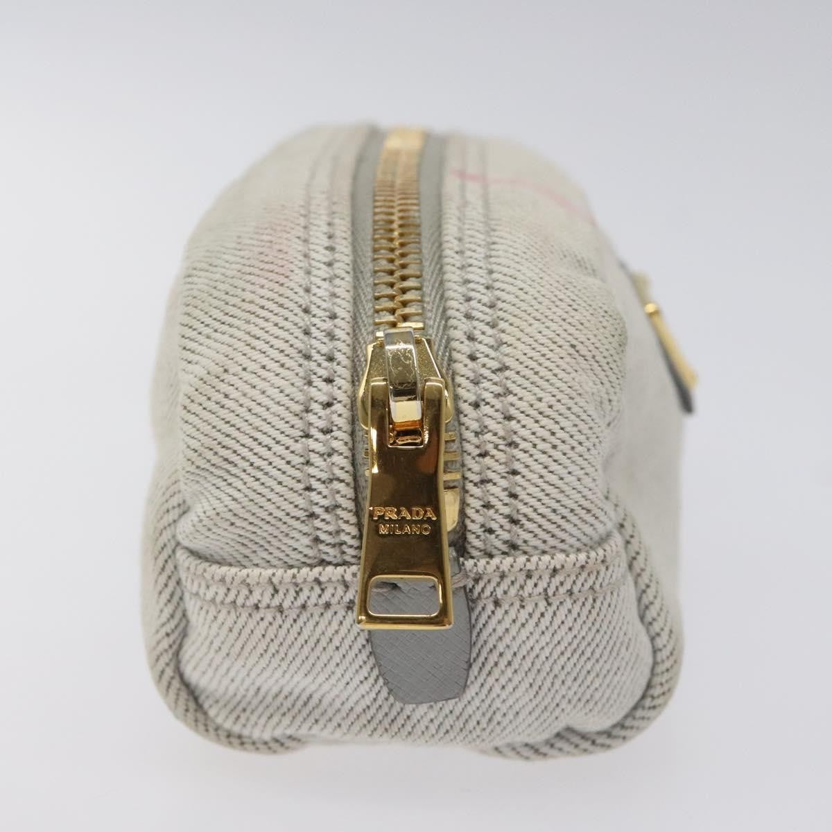 Prada Vintage Pouch Tessuto, GRAY, CANVAS, Clutche & pouche