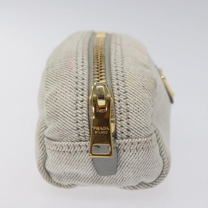 Prada Vintage Pouch Tessuto, GRAY, CANVAS, Clutche & pouche
