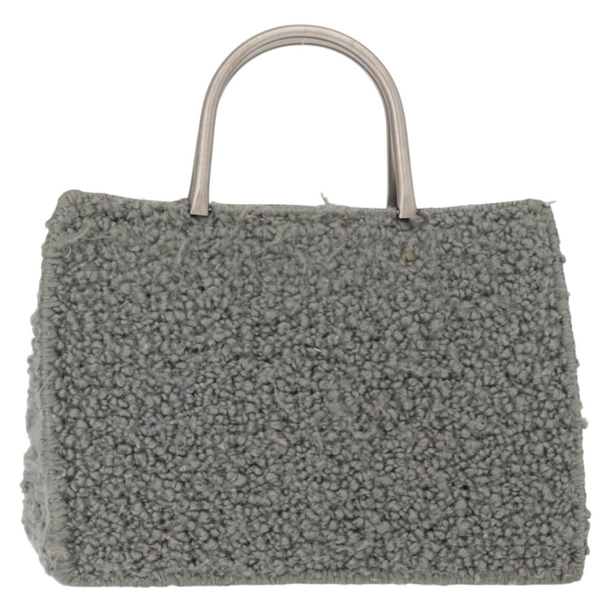 Salvatore Ferragamo Gancini handbag Wool, GRAY, WOOL, Handbag