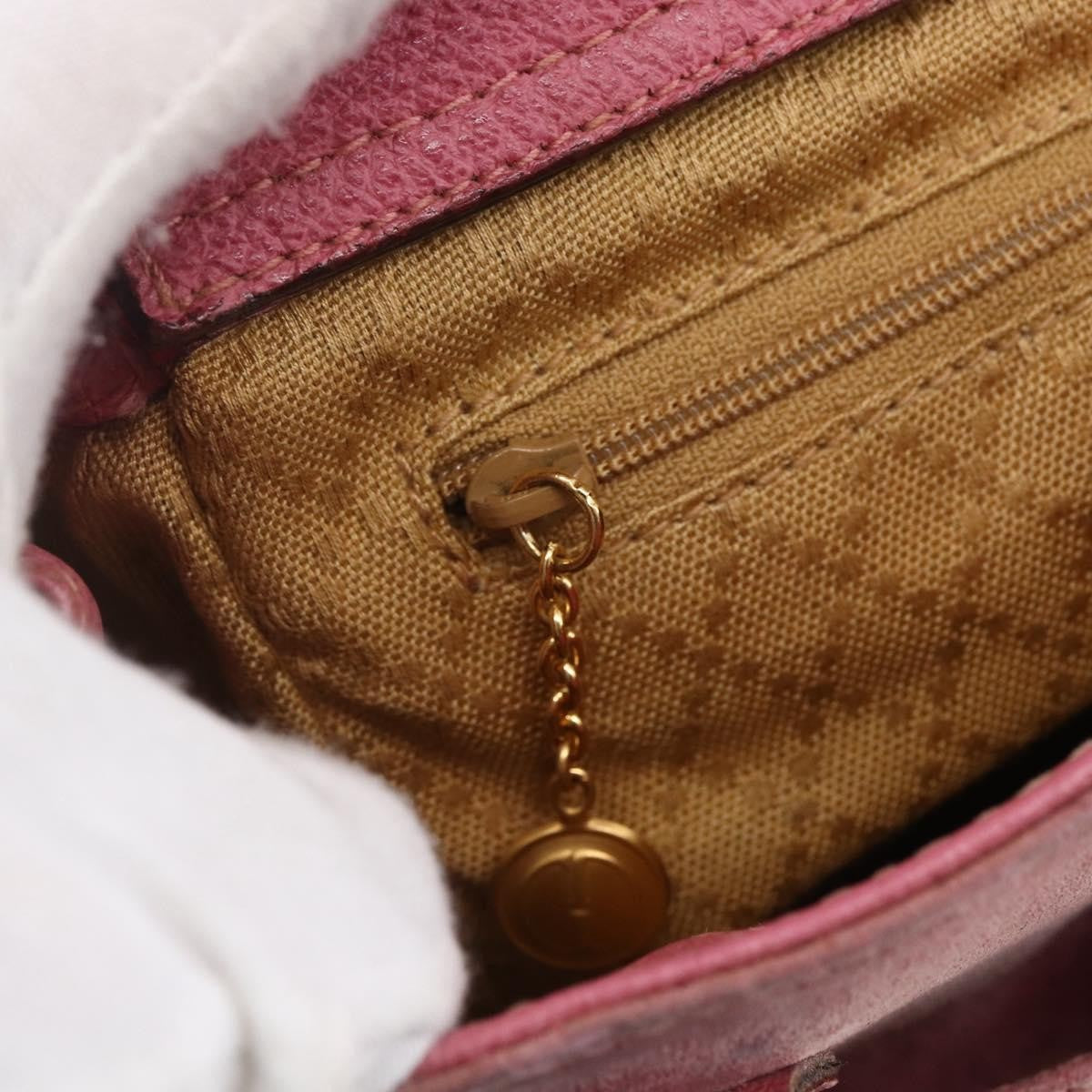 Gucci Vintage Bamboo Handle Bag Suede, PINK, SUEDE, Handbag