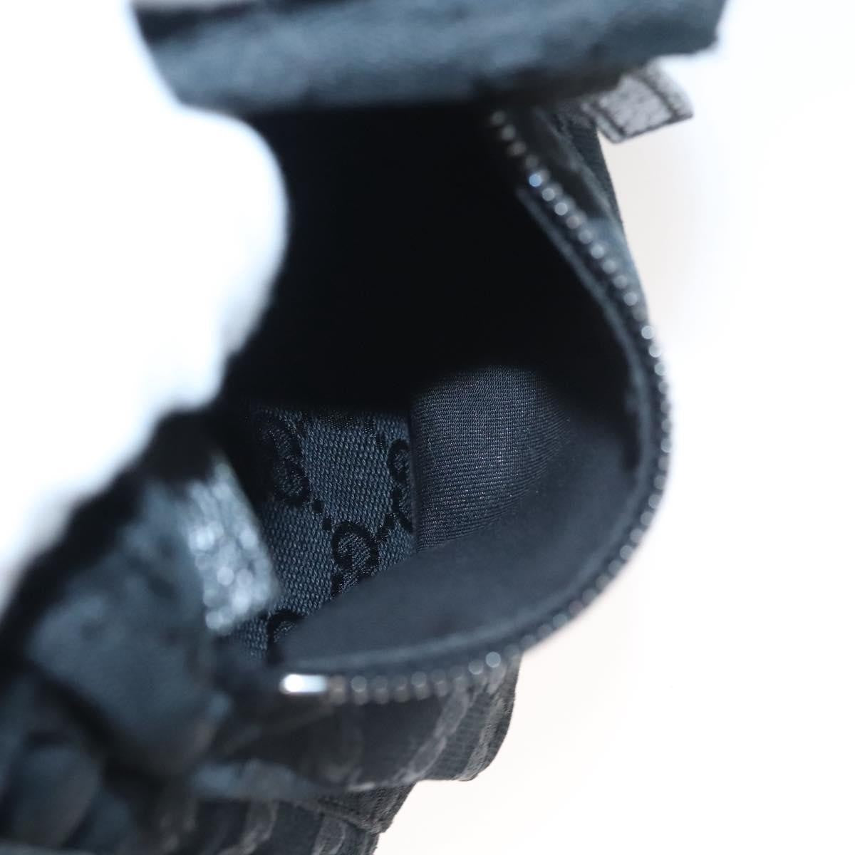 Gucci Vintage Double Belt Bag GG Canvas with Leather, BLACK, CANVAS, Shoulder bag