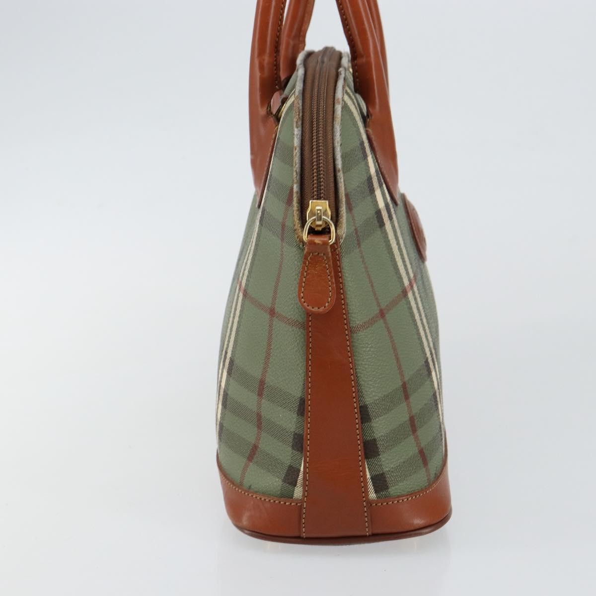 Burberry Nova Handbag Check Pattern, GREEN, PVC, Handbag