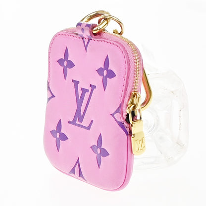 Louis Vuitton Lanyard Multipochette Coin Case Monogram Empreinte, PINK, LEATHER, Wallets
