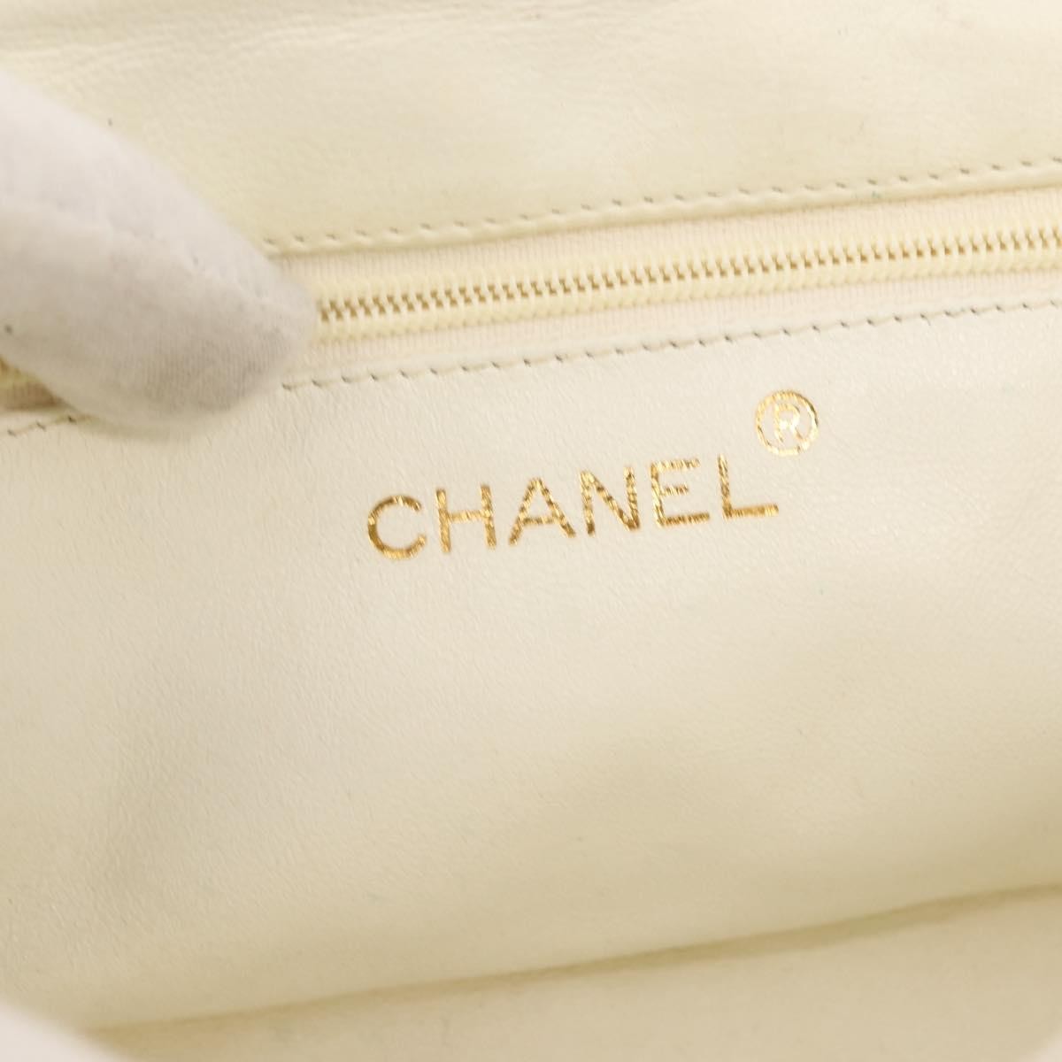 Chanel Full Flap Wallet on Chain Quilted Lambskin, WHITE, LEATHER, Clutche & pouche