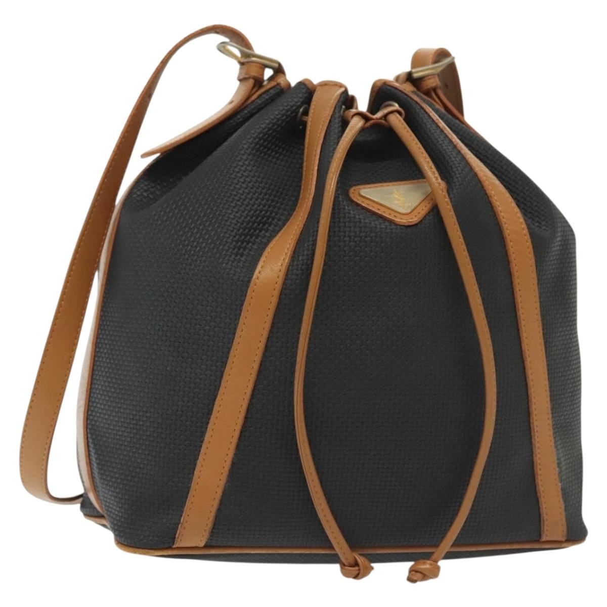 Saint Laurent Vintage Shoulder Bag PVC Leather, BLACK, PVC, Shoulder bag