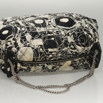 Chanel Kaleidoscope Chain Tote Quilted Printed Satin, BLACK, SILK, Shoulder bag