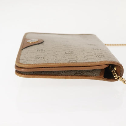 Christian Dior Vintage Honeycomb chain Canvas, BEIGE, CANVAS, Shoulder bag