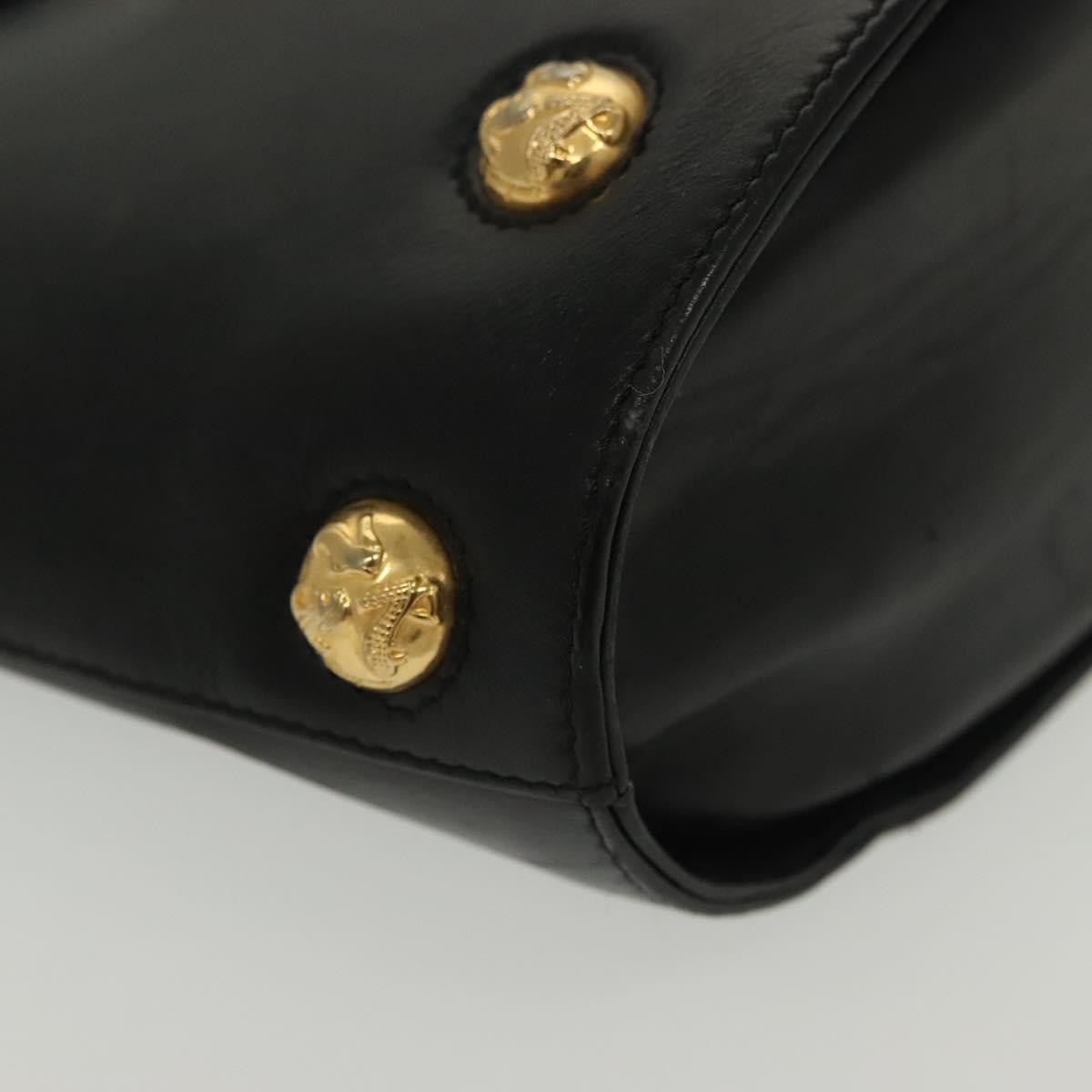 Salvatore Ferragamo Vintage Handbag Leather, BLACK, LEATHER, Handbag