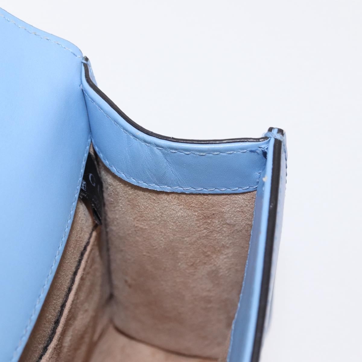 Gucci Sylvie Chain Shoulder Bag Leather, BLUE, LEATHER, Shoulder bag