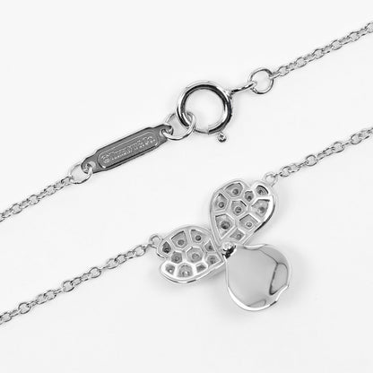 Tiffany & Co. Open Paper Flower Pendant Necklace Platinum and Diamonds, SILVER, PLATINUM, Necklace