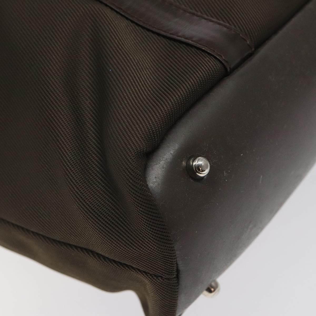 Gucci Vintage Bamboo Handle Tote Nylon, BROWN, NYLON, Tote bag