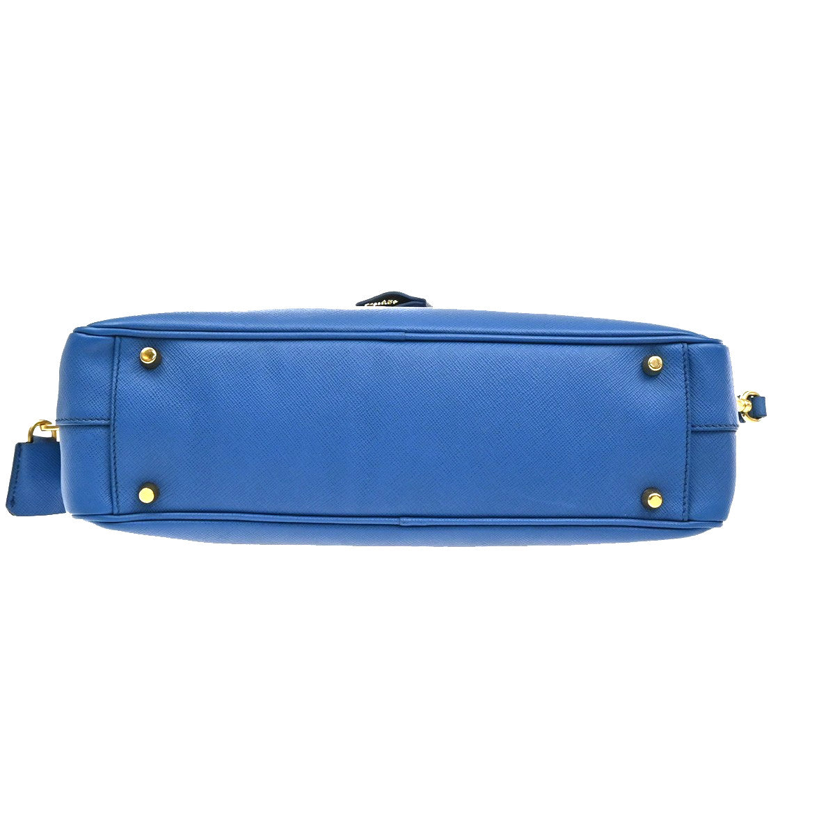 Prada Bauletto Bag Saffiano Leather, BLUE, LEATHER, Handbag