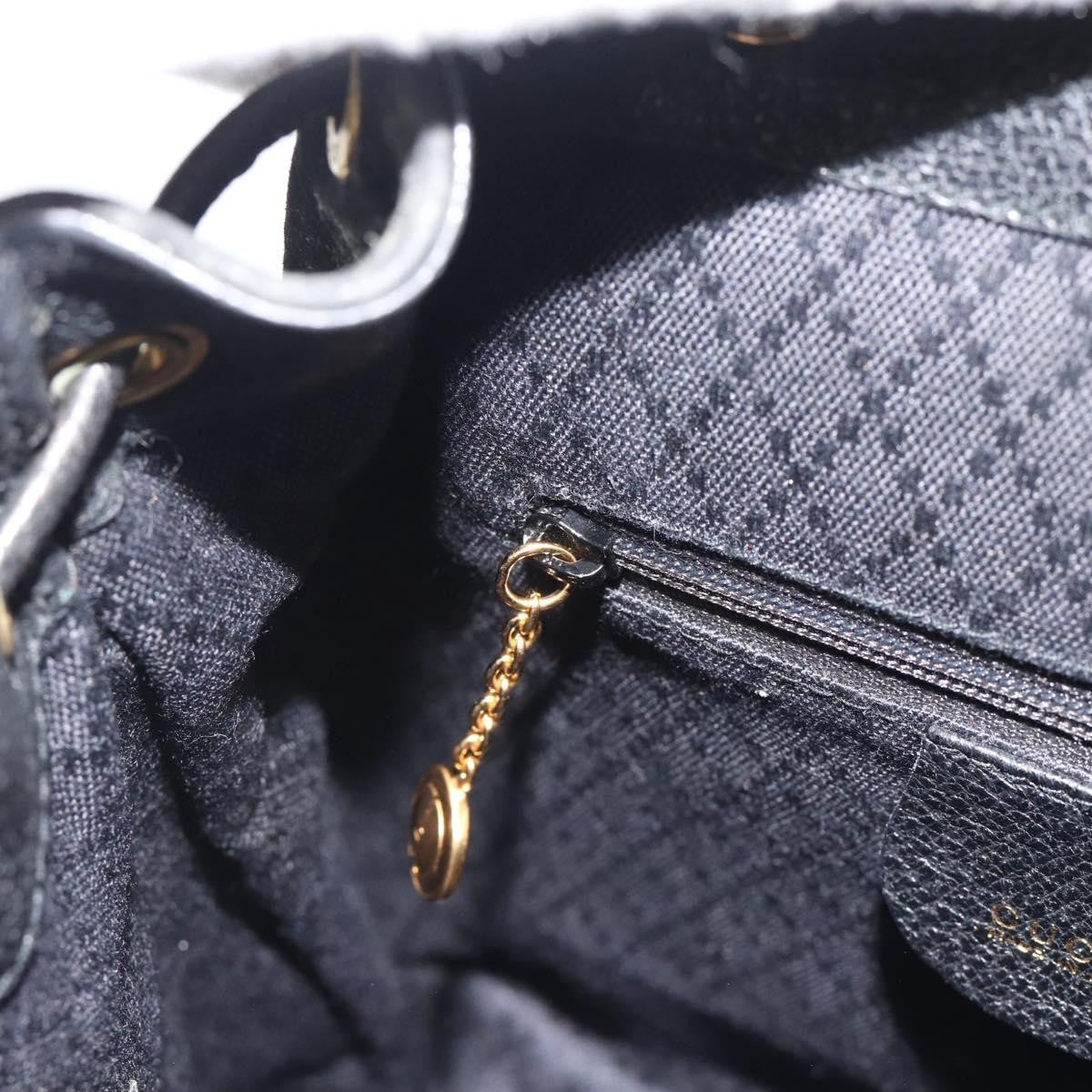 Gucci Vintage Bamboo Backpack Suede, Black, Suede, Backpack