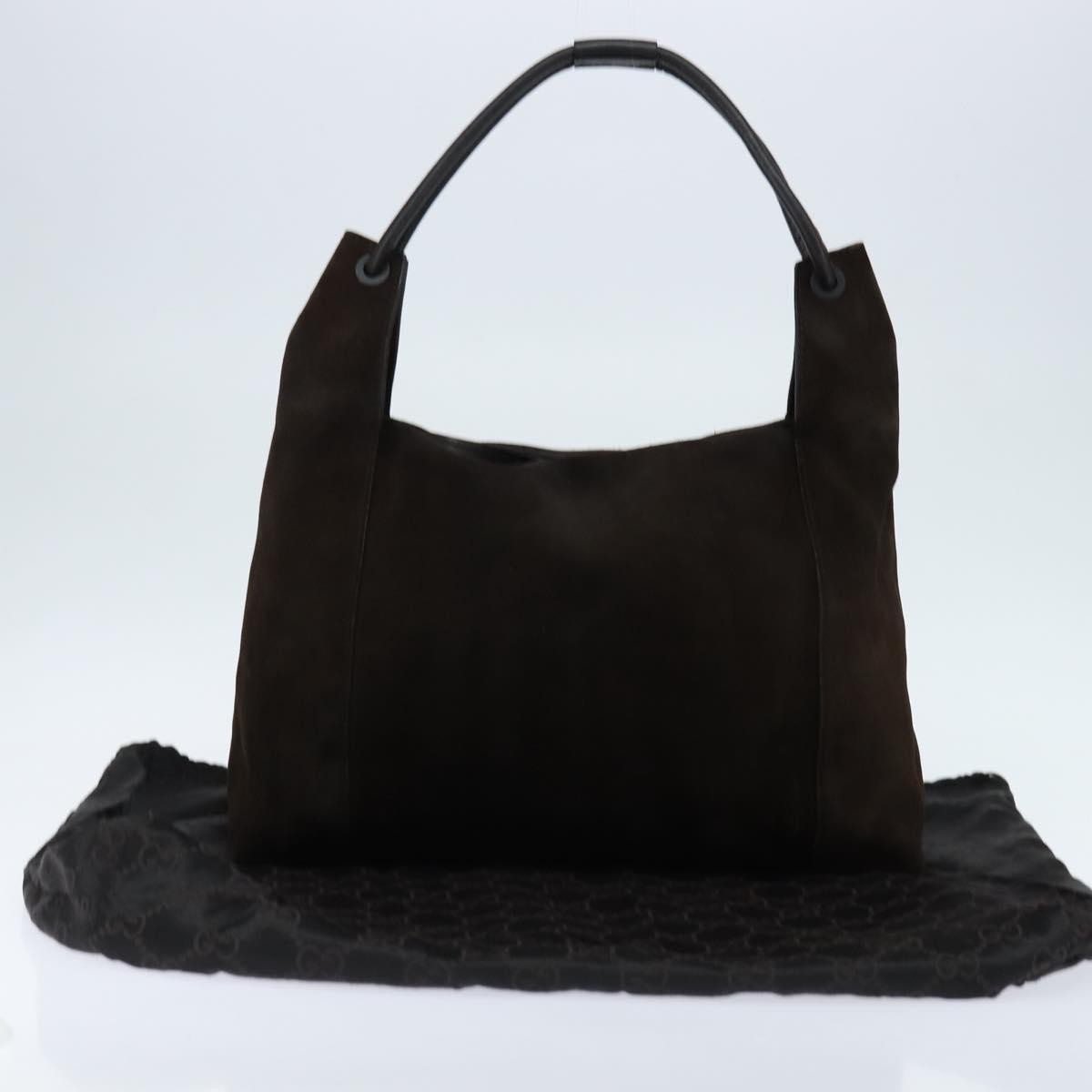 Gucci Hobo Shoulder Bag Suede, BROWN, SUEDE, Shoulder bag