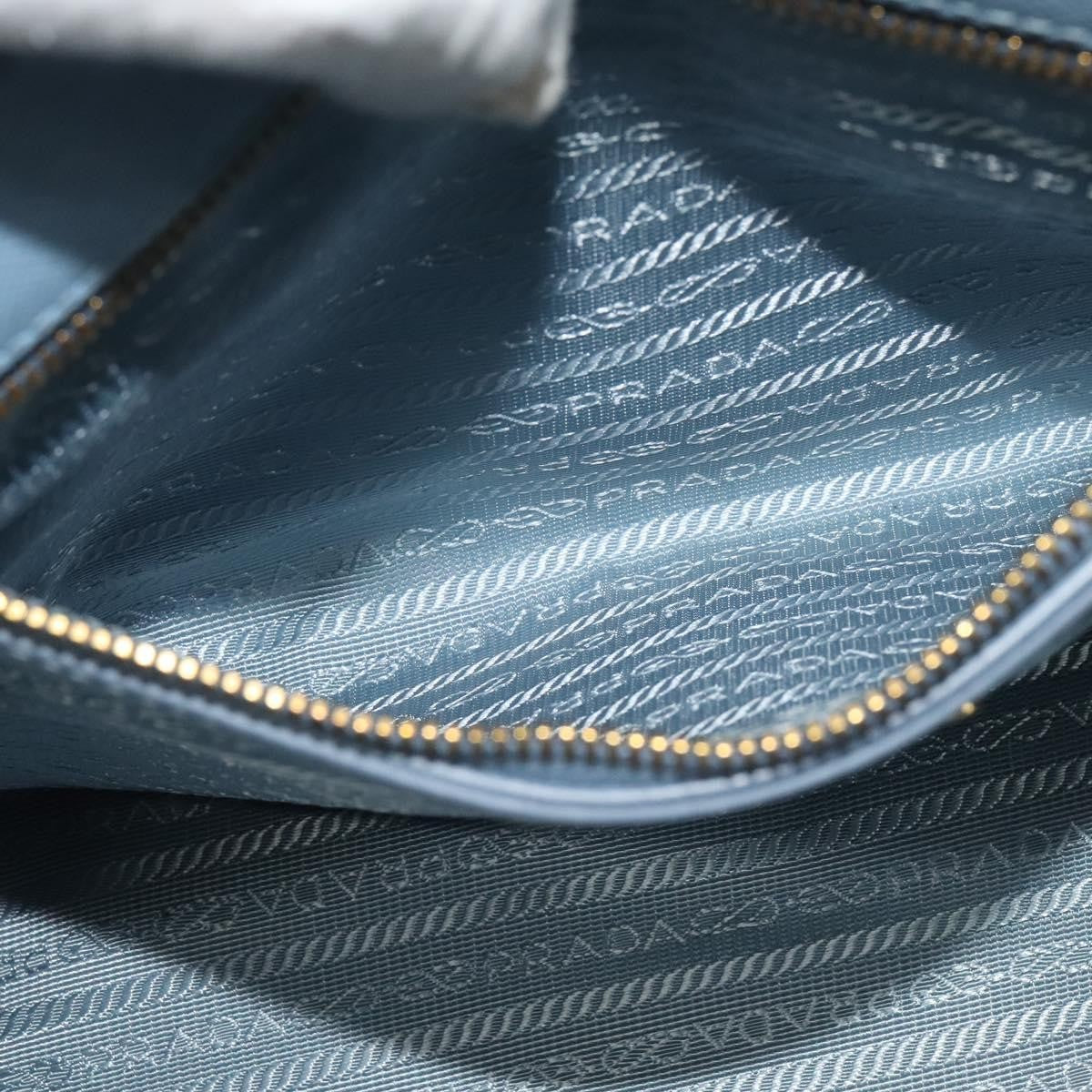 Prada Double Zip Lux Tote Saffiano Leather, BLUE, LEATHER, Handbag