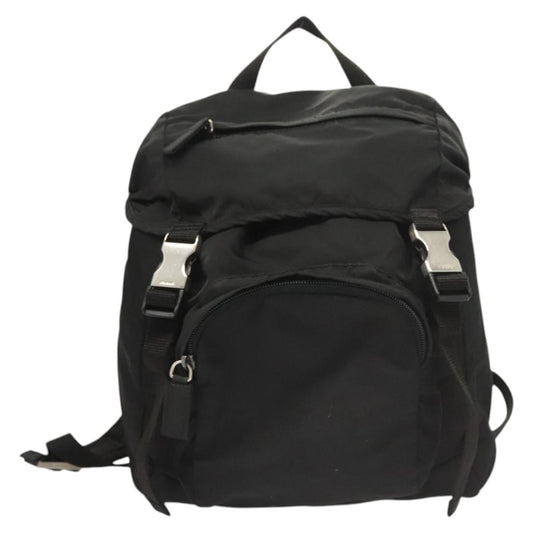 Prada Logo Backpack Tessuto, BLACK, NYLON, Backpack